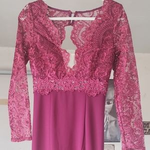 Small Maroon lace dress.